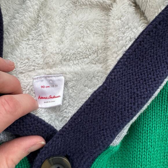 Hanna Andersson Bright Basics Sherpa Sweater Cardigan 3T - Picture 4 of 8